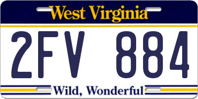 WV license plate 2FV884