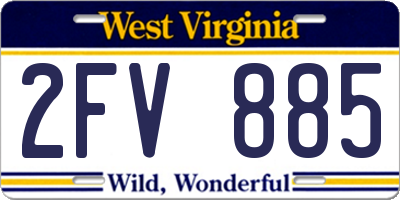 WV license plate 2FV885