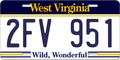 WV license plate 2FV951