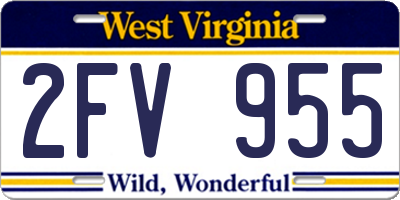 WV license plate 2FV955