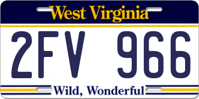 WV license plate 2FV966