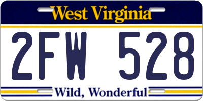 WV license plate 2FW528