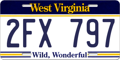 WV license plate 2FX797