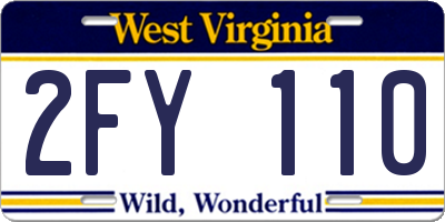 WV license plate 2FY110
