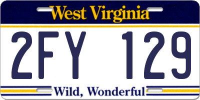 WV license plate 2FY129