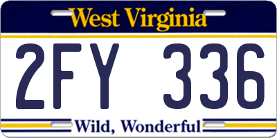 WV license plate 2FY336