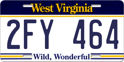 WV license plate 2FY464