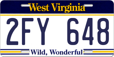 WV license plate 2FY648