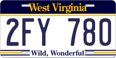 WV license plate 2FY780