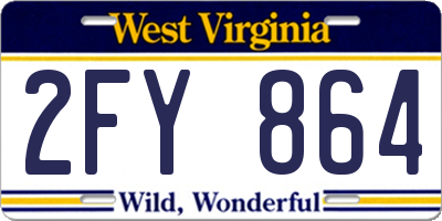 WV license plate 2FY864