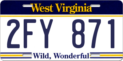 WV license plate 2FY871