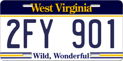 WV license plate 2FY901