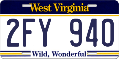 WV license plate 2FY940