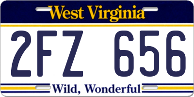 WV license plate 2FZ656