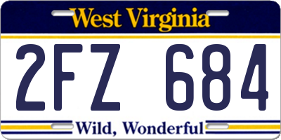 WV license plate 2FZ684