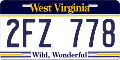 WV license plate 2FZ778