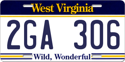 WV license plate 2GA306