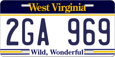 WV license plate 2GA969