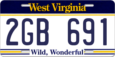 WV license plate 2GB691