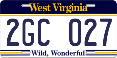 WV license plate 2GC027