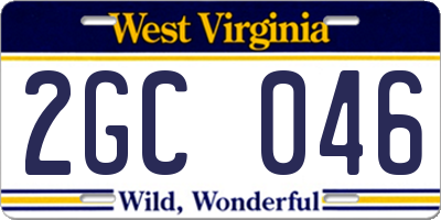 WV license plate 2GC046