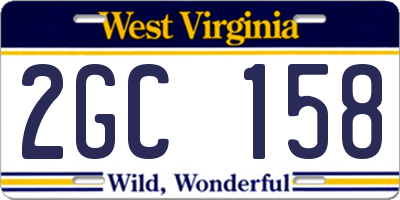 WV license plate 2GC158