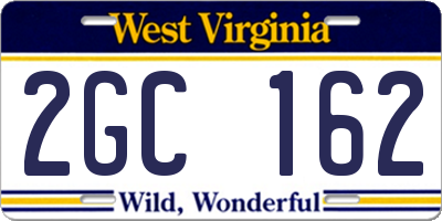 WV license plate 2GC162