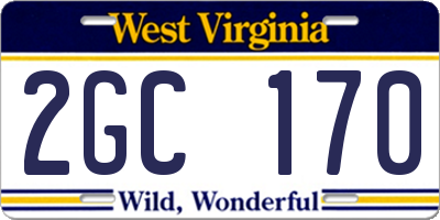 WV license plate 2GC170