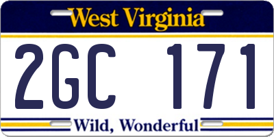 WV license plate 2GC171