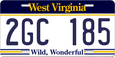 WV license plate 2GC185