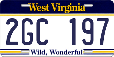 WV license plate 2GC197