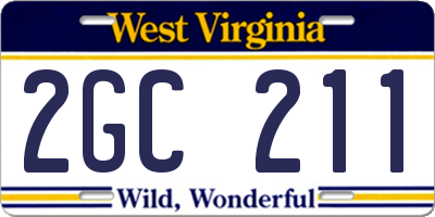 WV license plate 2GC211