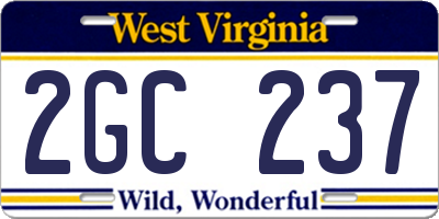 WV license plate 2GC237