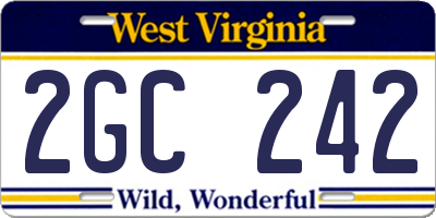 WV license plate 2GC242