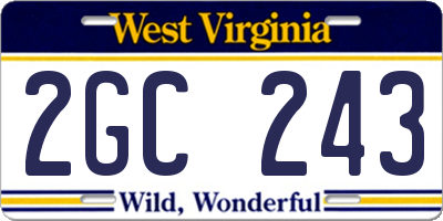 WV license plate 2GC243