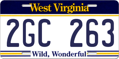 WV license plate 2GC263