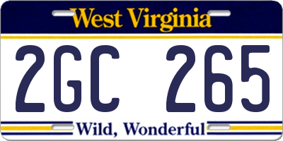 WV license plate 2GC265