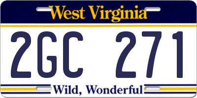 WV license plate 2GC271