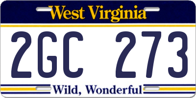 WV license plate 2GC273