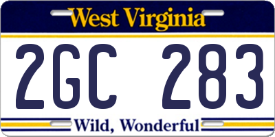 WV license plate 2GC283
