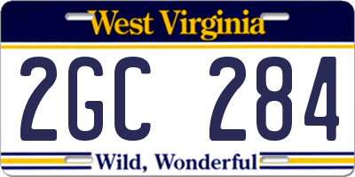 WV license plate 2GC284