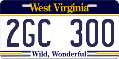 WV license plate 2GC300
