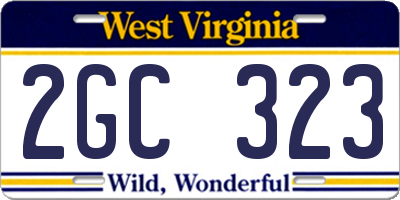WV license plate 2GC323