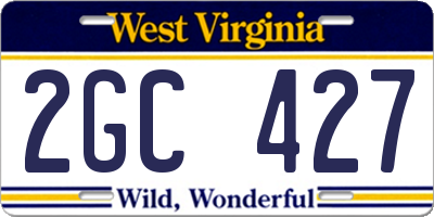 WV license plate 2GC427