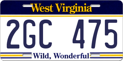 WV license plate 2GC475