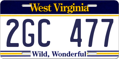 WV license plate 2GC477