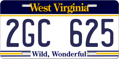 WV license plate 2GC625