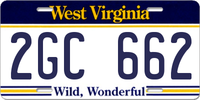 WV license plate 2GC662