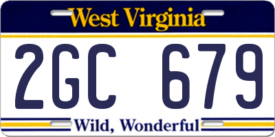 WV license plate 2GC679
