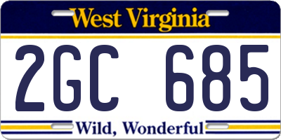 WV license plate 2GC685
